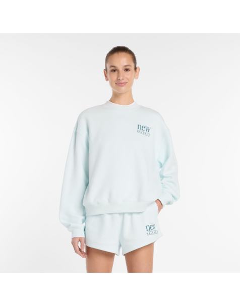 New Balance – Reimagined – Sweatshirt aus Fleece in glitzerndem Blau mit Rundhalsausschnitt - view 1