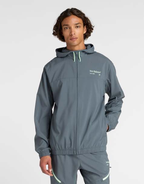 New Balance Reimagined woven graphic jacket in grey - view 1