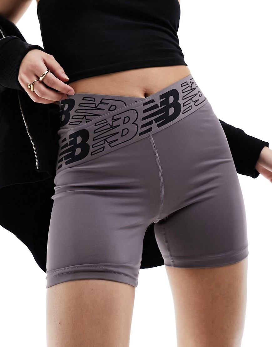 New Balance relentless legging shorts in charcoal-Grey