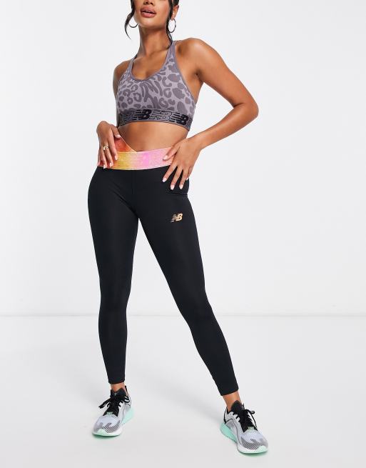 New Balance Relentless leggings in black with contrast waistband exclusive to ASOS