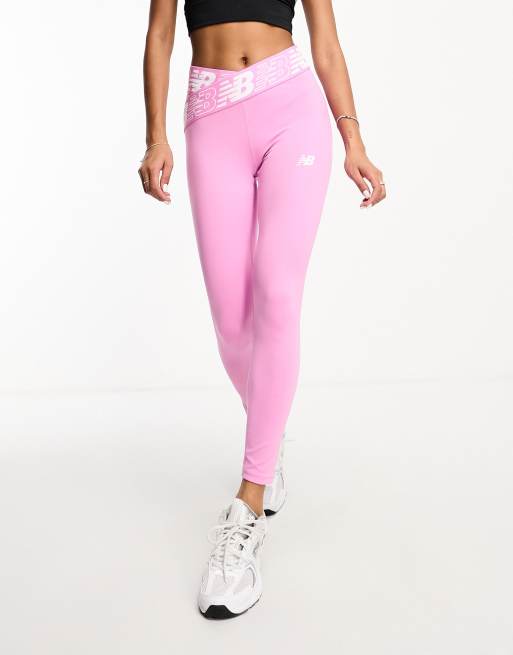 New Balance Transform 7/8 Sleek Printed Tights Paradise Pink LG :  : Fashion