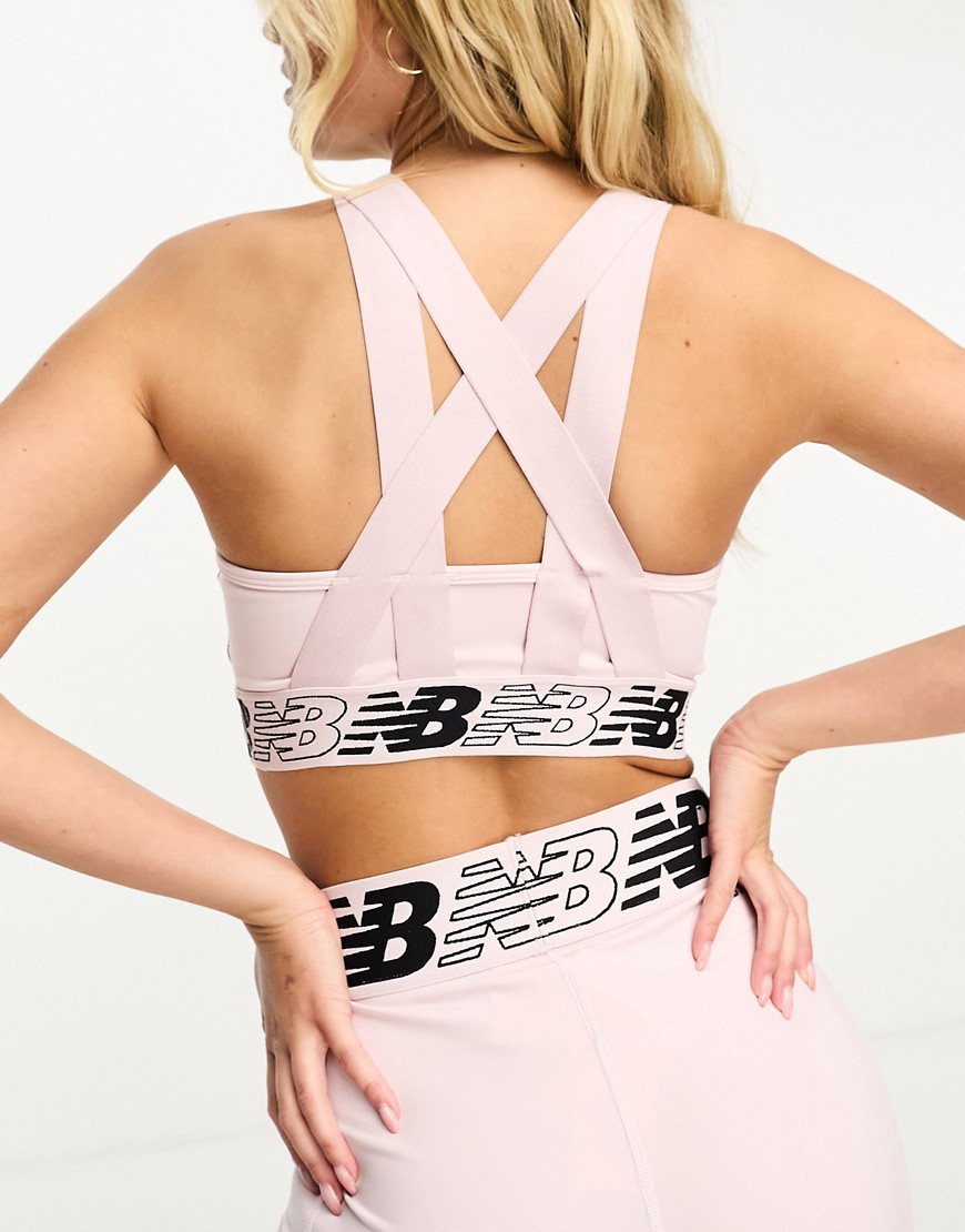 New Balance relentless sports bra in light pink