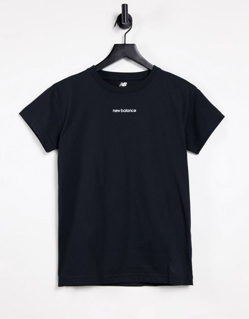 New Balance - Relentless - T-shirt met klein logo en ronde hals in zwart