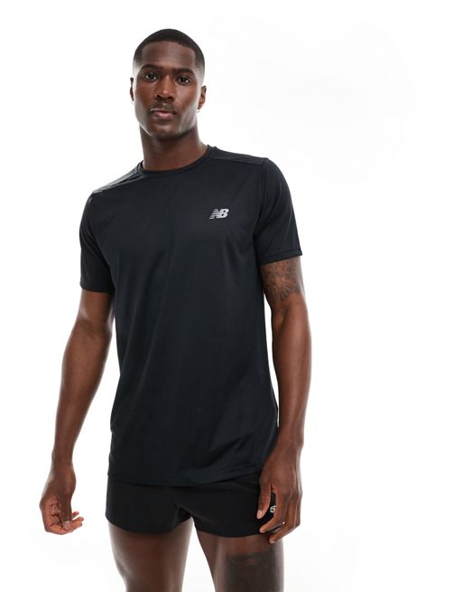 New Balance - Run - T-shirt in zwart