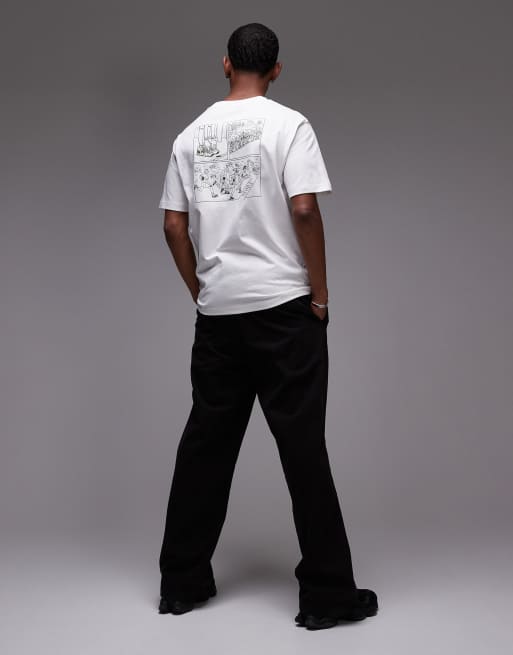 New Balance Runners graphic back print t-shirt in off white, 3 of 4