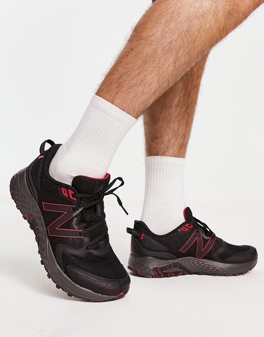 new balance running 410 trail trainers in black and red
