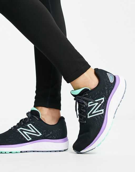 New Balance Running 680 trainers in black and mint ASOS