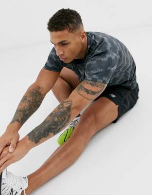 new balance men's 7 inch running shorts black