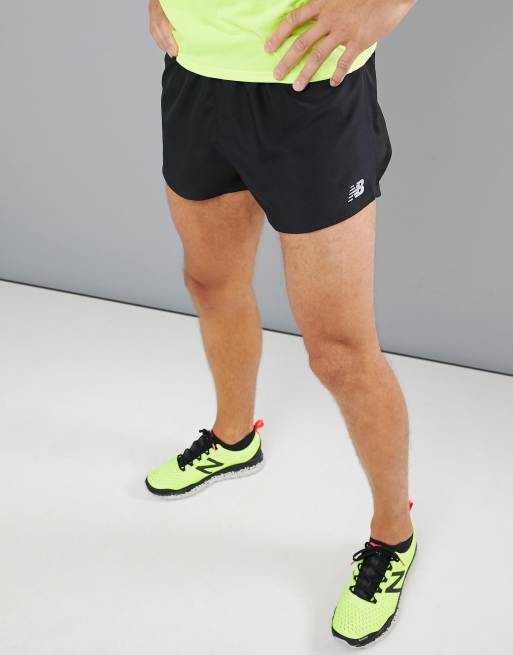 New Balance Running Accelerate 3 svarta shorts med slits