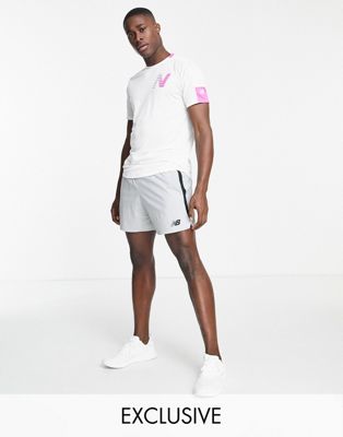 New Balance Running Accelerate 5inch shorts in grey exclusive to ASOS