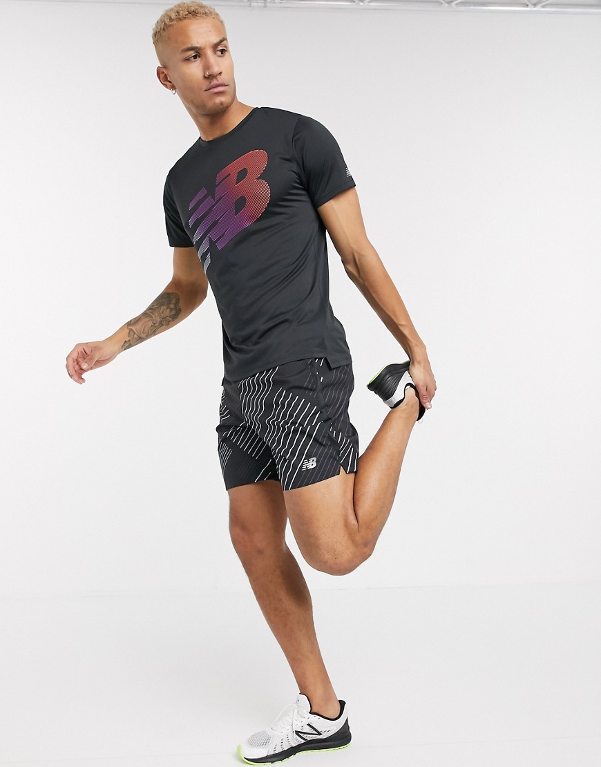 New Balance Running accelerate 7 inch printed shorts in black print