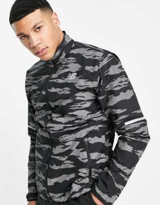 New Balance New Balance Running Accelerate camo print reflective windbreaker jacket-Black