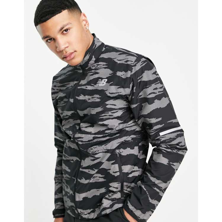 New Balance Running Accelerate camo print reflective windbreaker jacket