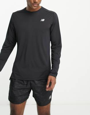 New Balance Running Accelerate long sleeve top in black   - ASOS Price Checker