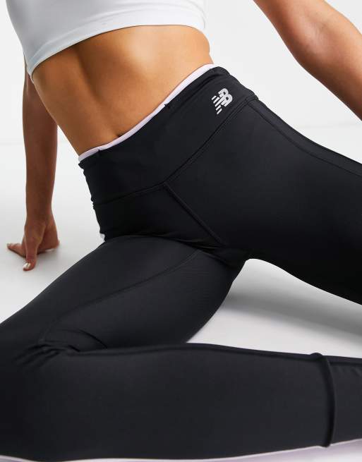 New Balance Running - Accelerate - Leggings med sorte og lyslilla farveblokke, 3 af 4