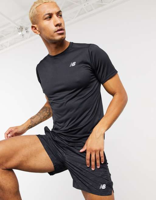 New Balance Running Accelerate logo t-shirt in black | ASOS