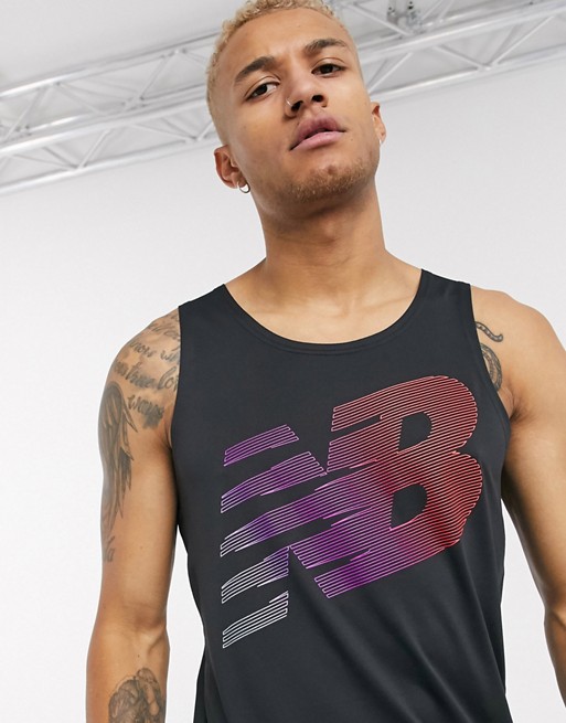 New Balance Running Accelerate logo vest in black