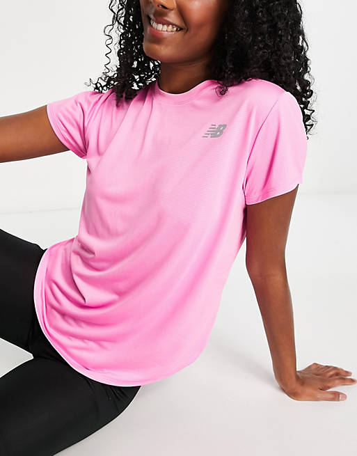 Women New Balance Running Accelerate short sleeve t-shirt in pink 