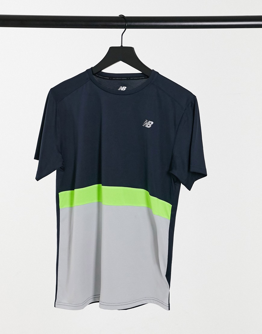 New Balance Running accelerate T-shirt in color block black