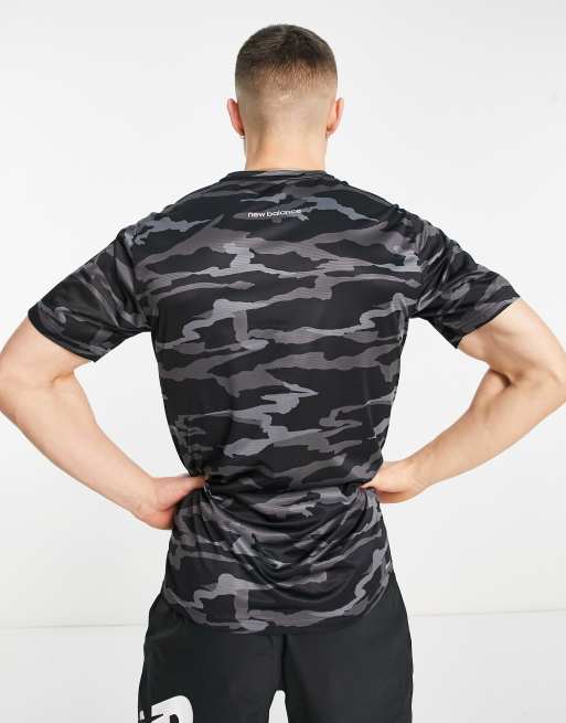 New Balance - Running Accelerate - T-shirt in stampa mimetica nera, 2 di 4