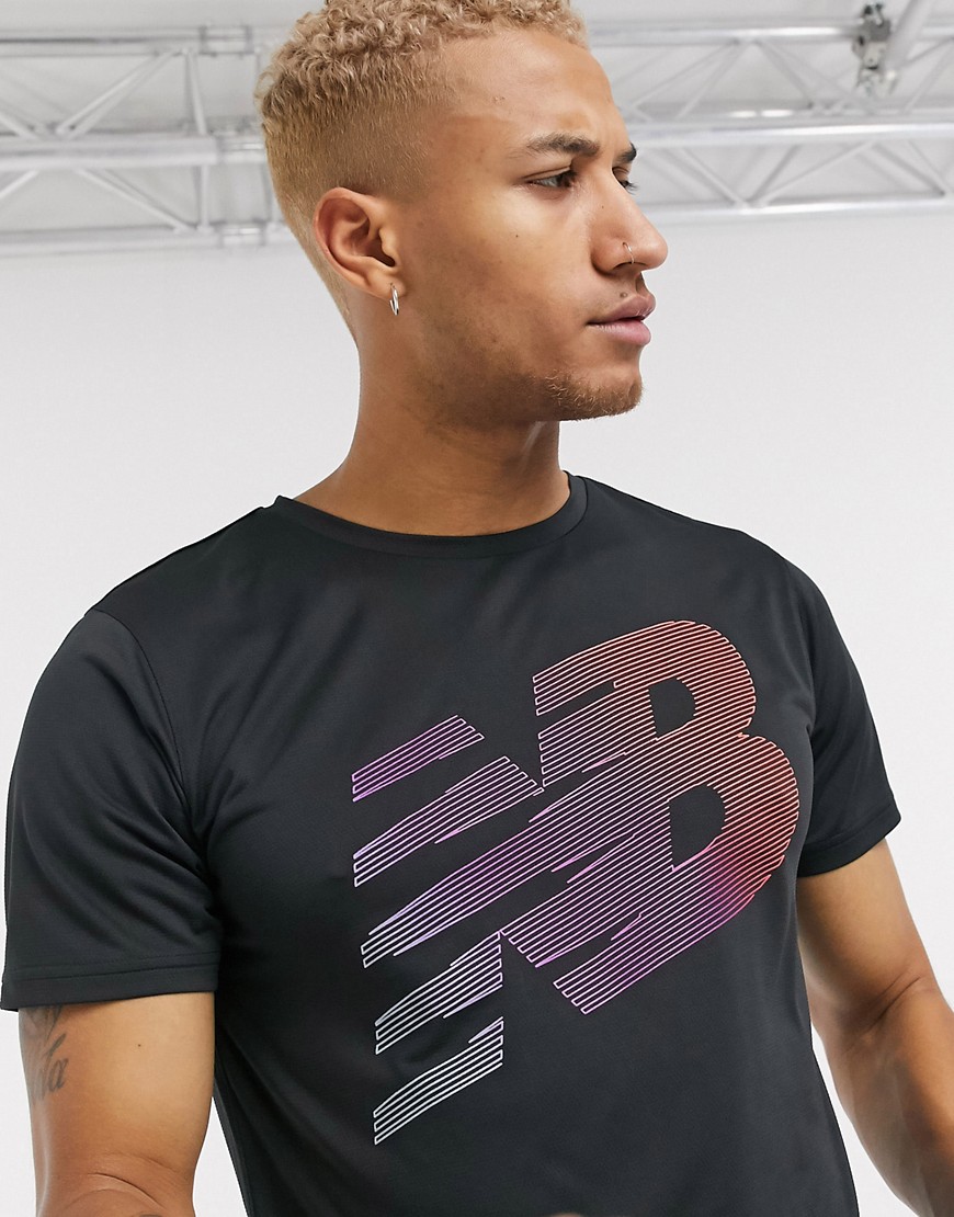 New Balance Running - Accelerate - T-shirt nera con logo-Nero