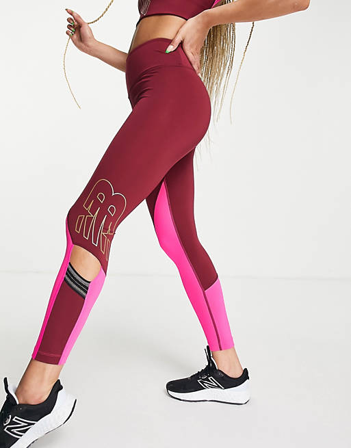 New Balance Running Achiever 7/8 leggings in pink | ASOS