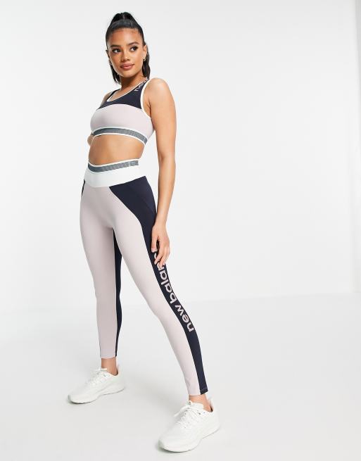 New Balance Running Achiever retro remix light support long line sports bra in multi, 4 of 4