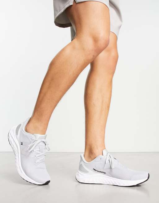 Grey best sale running trainers