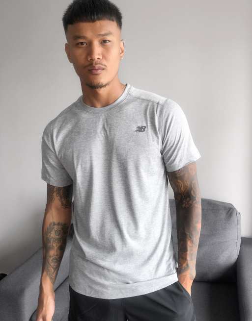New Balance Running Core t-shirt in light grey heather | ASOS