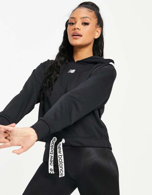 New Balance - Running - Cropped hættetrøje i sort