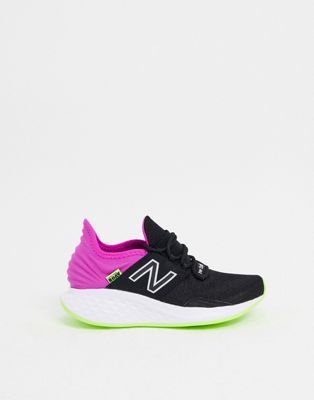 black and pink new balance trainers