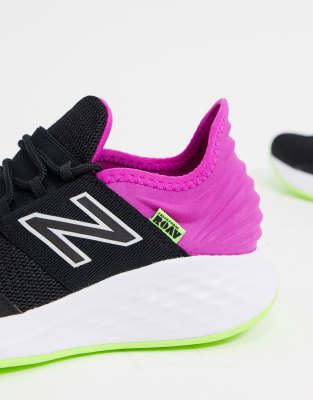 black and pink new balance trainers