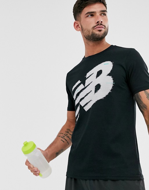 New Balance Running graphic logo t-shirt in black
