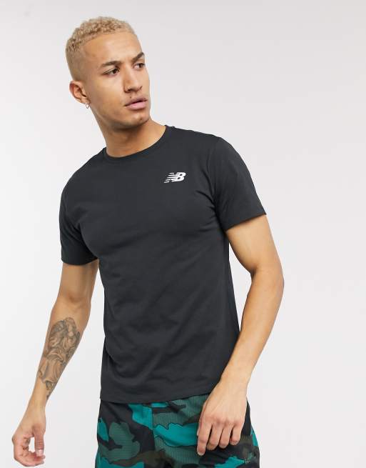 New Balance Running heathertech t-shirt in black | ASOS