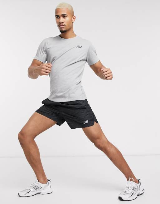 New Balance Running heathertech t-shirt in grey, 4 of 4