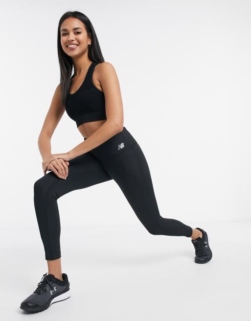 New Balance Running - højtaljede sorte tights