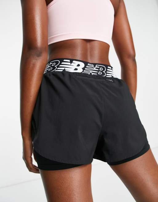 New Balance Running Relentless 2 in 1 shorts in black | ASOS