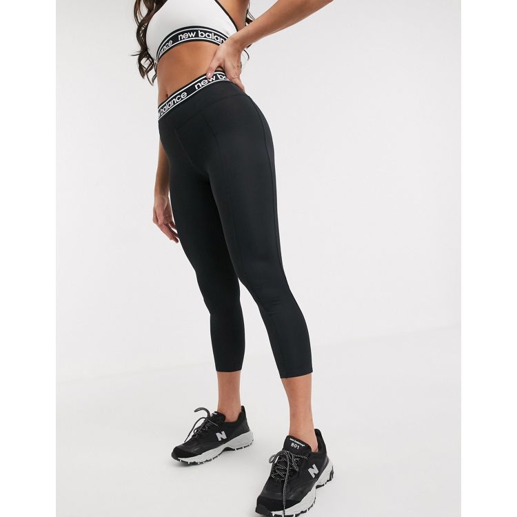 New Balance Relentless leggings in black with contrast waistband -  exclusive to ASOS