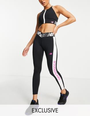 New Balance Running Relentless high waisted 7/8 leggings in black exclusive  to ASOS