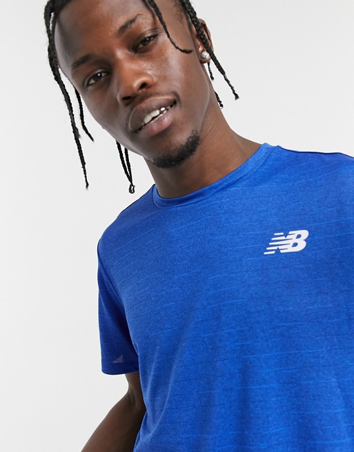 New Balance Running sport tech t-shirt in blue