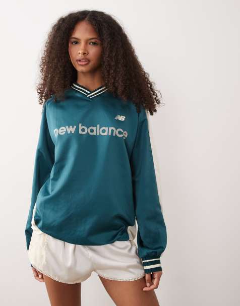 New Balance Satin woven pullover in dark green - view 1