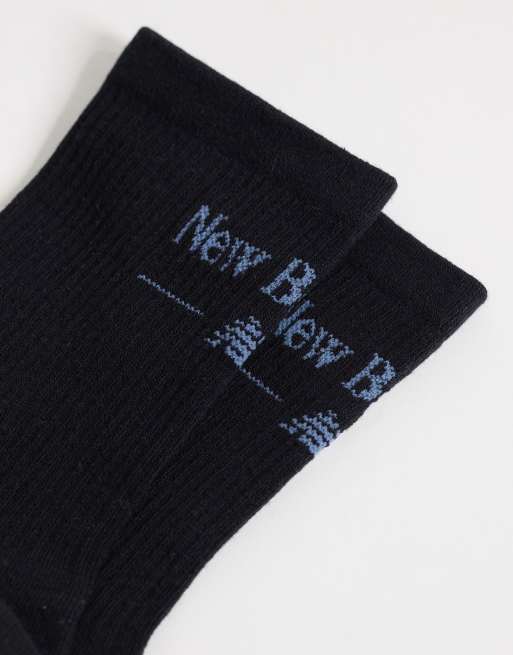 New Balance script logo quarter crew sock in mulit 3 pack, 3 of 3
