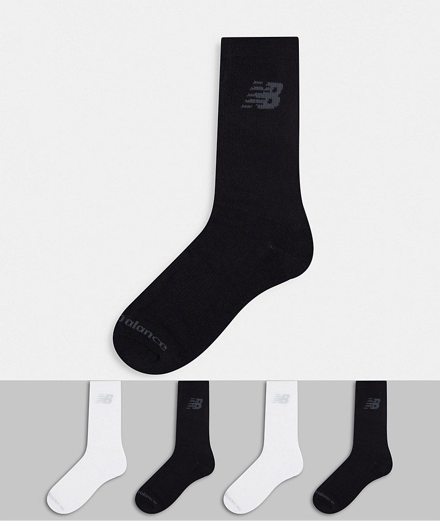 New Balance - Set van 4 sokken met logo in zwart en wit-Verschillende kleuren