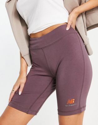 New Balance unisex legging shorts in mauve - ASOS Price Checker
