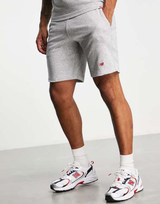 New Balance - Short met klein logo in grijs