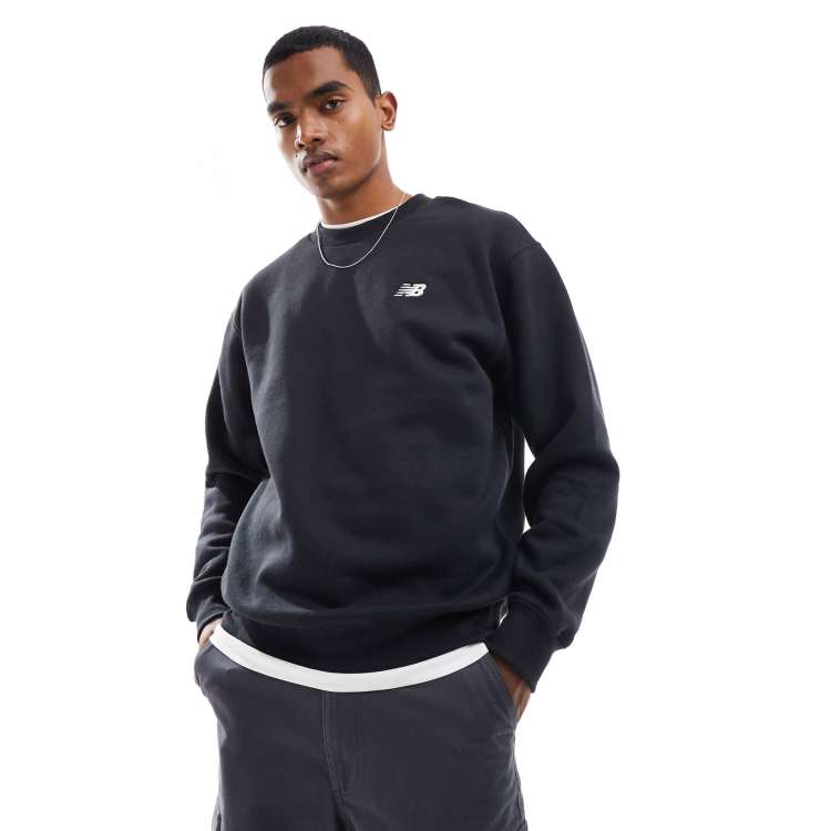 New Balance small logo brushed sweatshirt in black