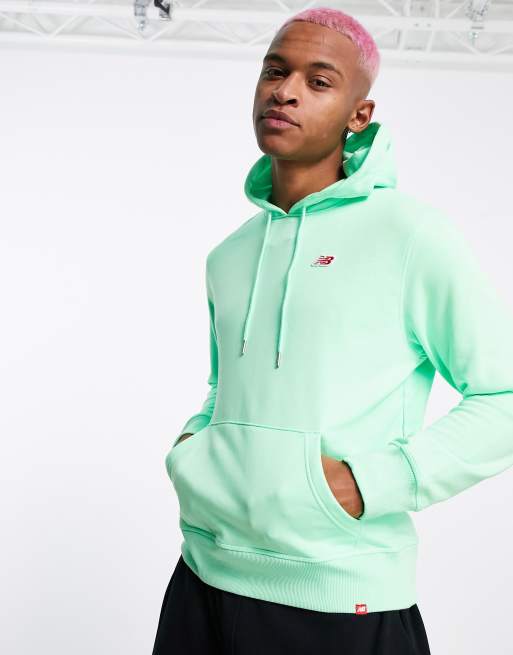 New Balance FRENCH TERRY SMALL LOGO HOODIE Pink - Fast delivery