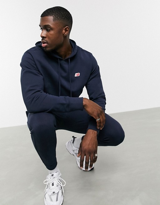 New Balance small logo hoodie in navy