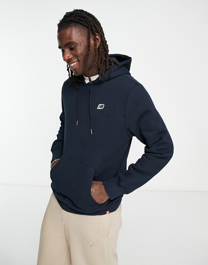 New Balance small logo hoodie in navy