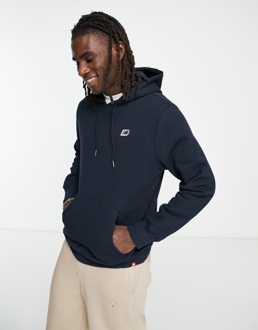 New Balance small logo hoodie in navy | ASOS